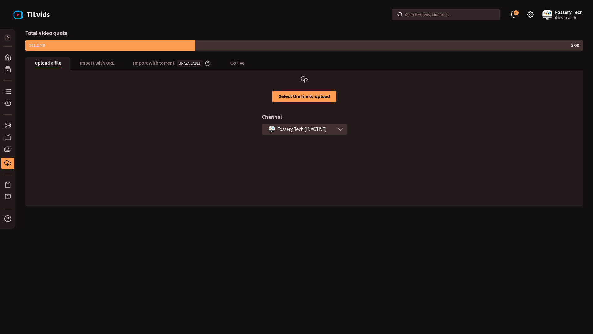 PeerTube upload